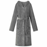 Vidaxl badjas hoodie donkergrijs m flanel