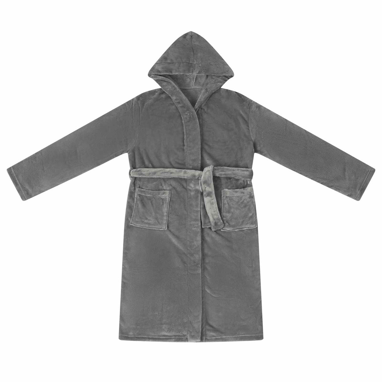 Vidaxl badjas hoodie donkergrijs m flanel