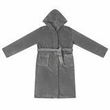 Vidaxl badjas hoodie donkergrijs l flanel
