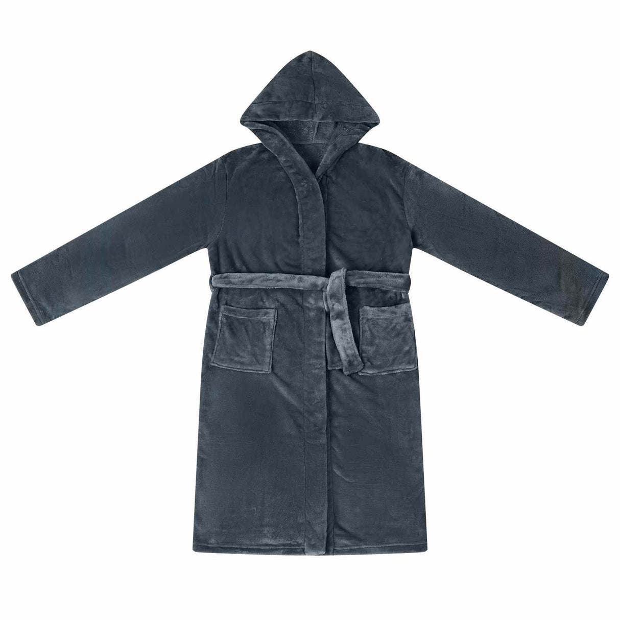 Vidaxl badjas hoodie marineblauw s flanel