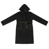 Vidaxl badjas hoodie zwart m flanel