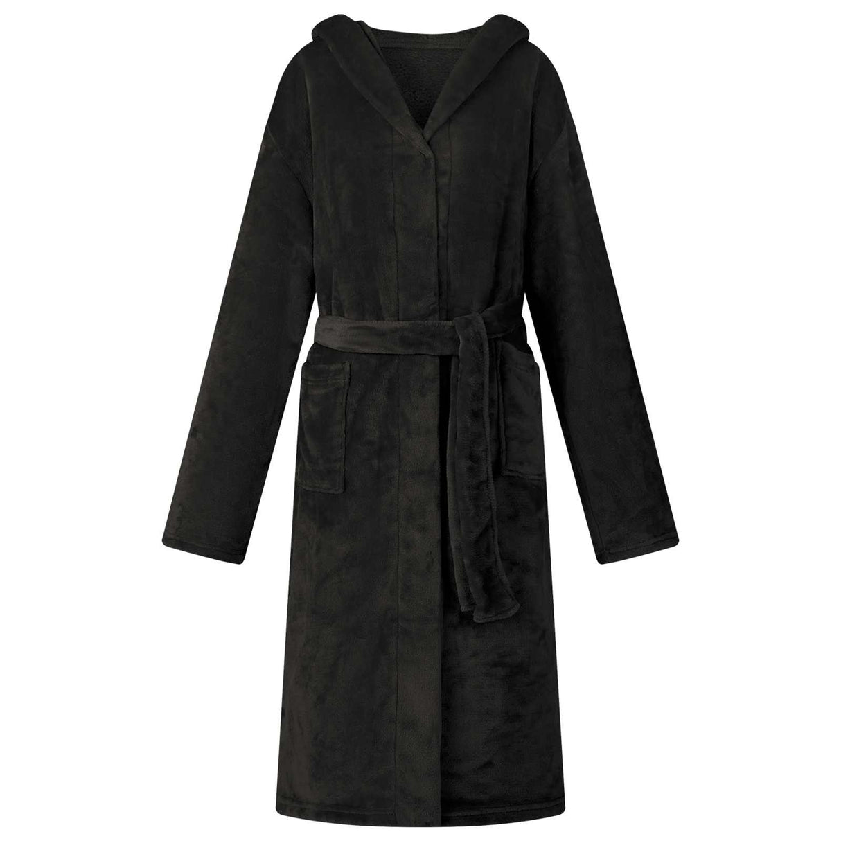 Vidaxl badjas hoodie zwart xl flanel