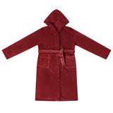 Vidaxl badjas hoodie bordeaux rood m flanel