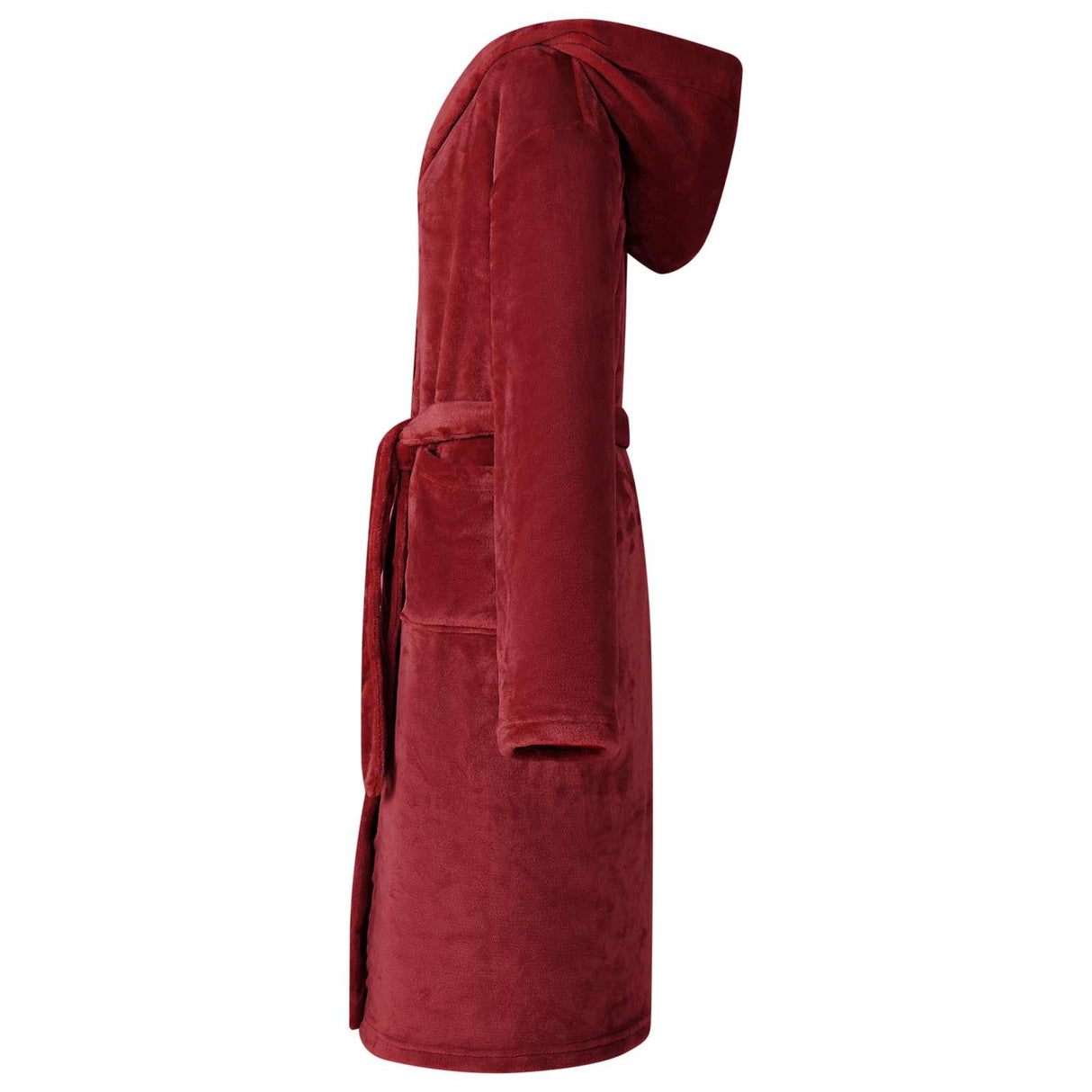Vidaxl badjas hoodie bordeaux rood m flanel