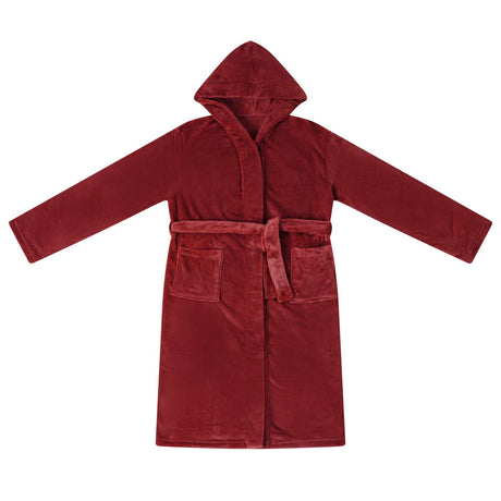 Vidaxl badjas hoodie bordeaux rood xl flanel