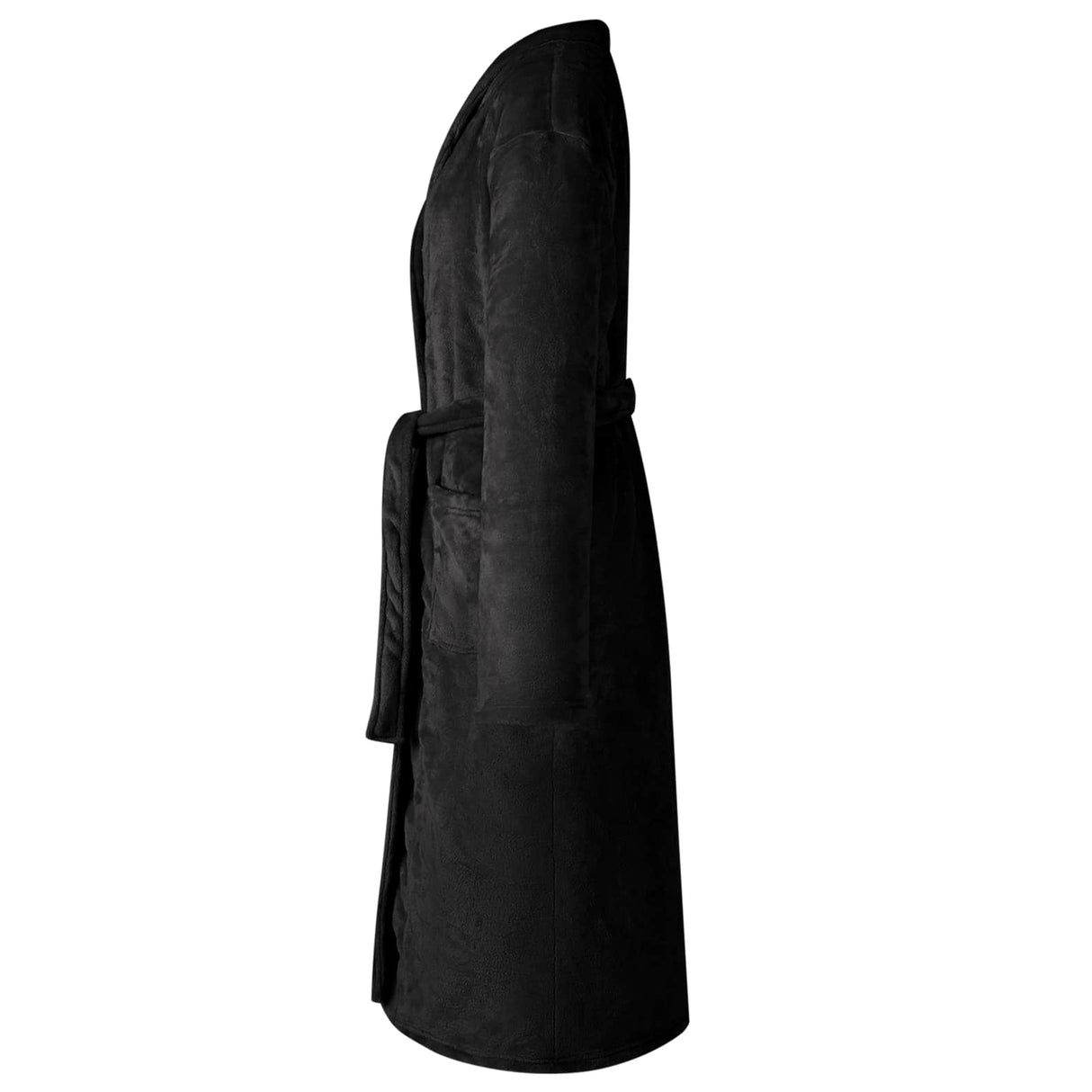Vidaxl badjas zonder kap zwart xxxl flanel