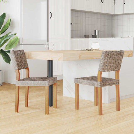 Vidaxl eetkamerstoel gendt 2 st kubu rattan kubu grijs 46 x 55 x 84 cm