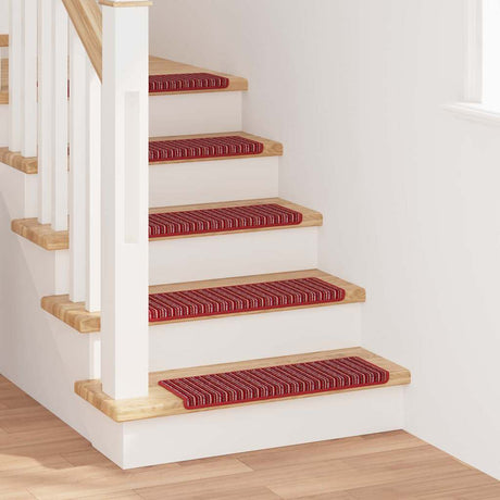 Vidaxl zelfklevende trapmatten gestreept 15 pcs rood 65 x 21 x 4 cm