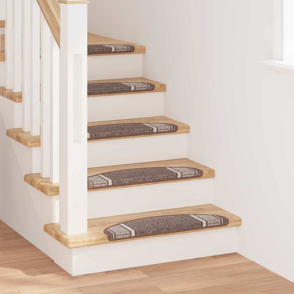 Vidaxl zelfklevende trapmatten halfrond 15 pcs bruin 65 x 21 x 4 cm