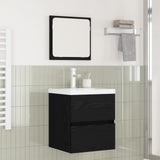 Vidaxl badkamermeubelset 2 st zwarte eik en wit 42 x 39 x 45 cm