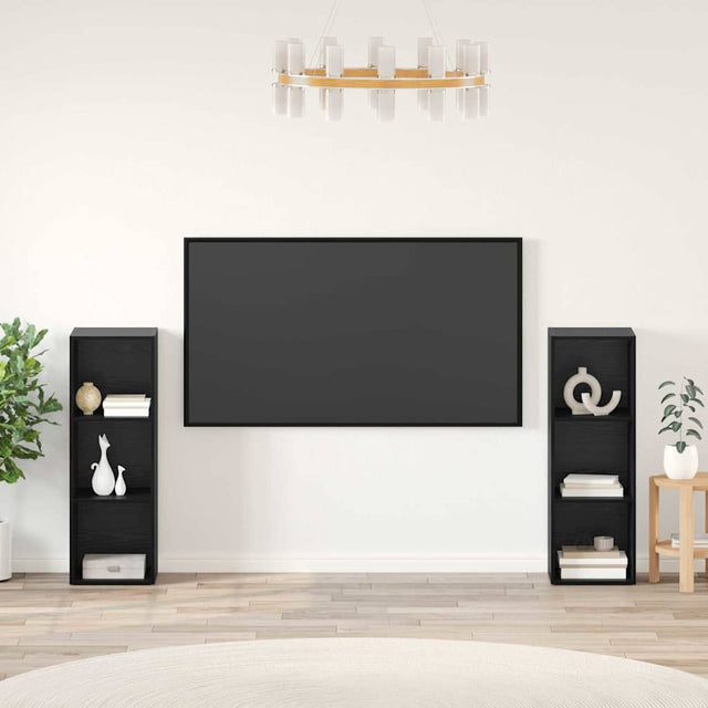 Vidaxl tv-meubelset 2 st zwart eiken bewerkt hout