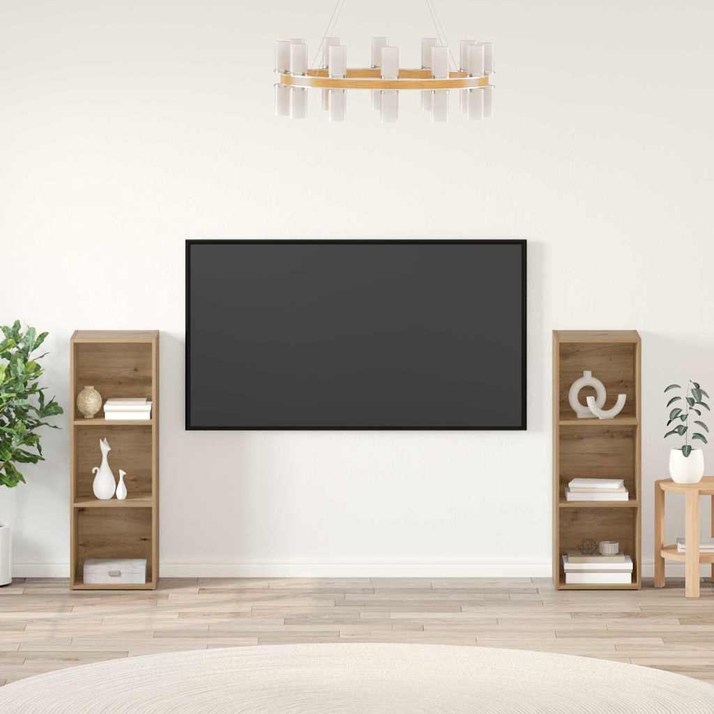 Vidaxl tv-meubelset 2 st artisan eiken bewerkt hout