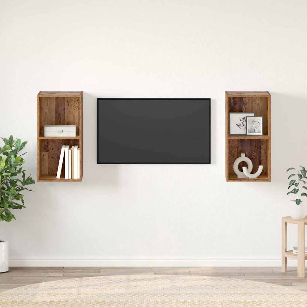 Vidaxl tv-meubelset 2 st oud hout bewerkt hout