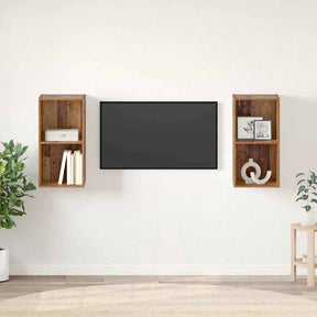 Vidaxl tv-meubelset 2 st oud hout bewerkt hout