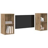 Vidaxl tv-meubelset 2 st artisan eiken bewerkt hout