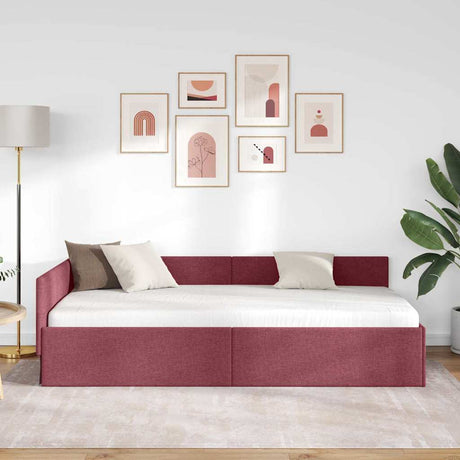 Vidaxl hoekbedframe wijnrood 80 x 200 cm stof