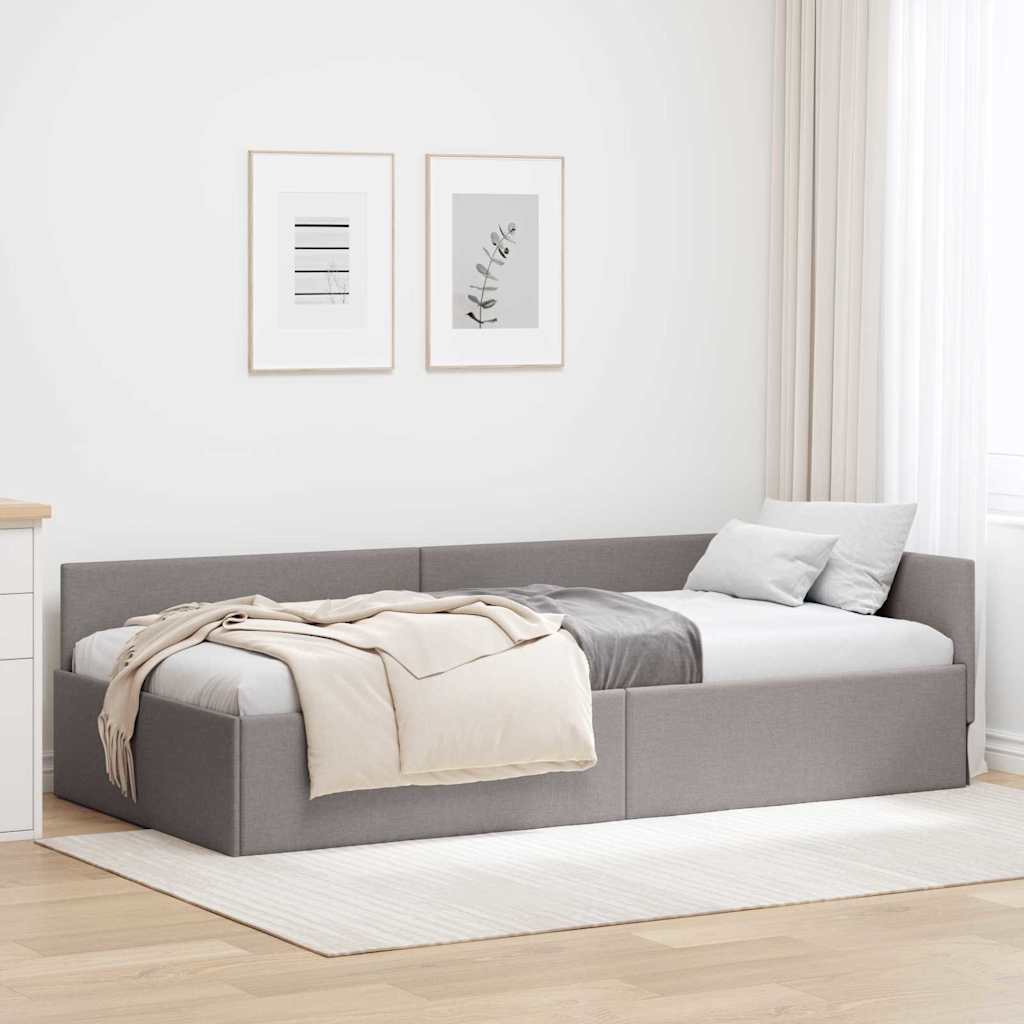 Vidaxl hoekbedframe taupe 80 x 200 cm stof