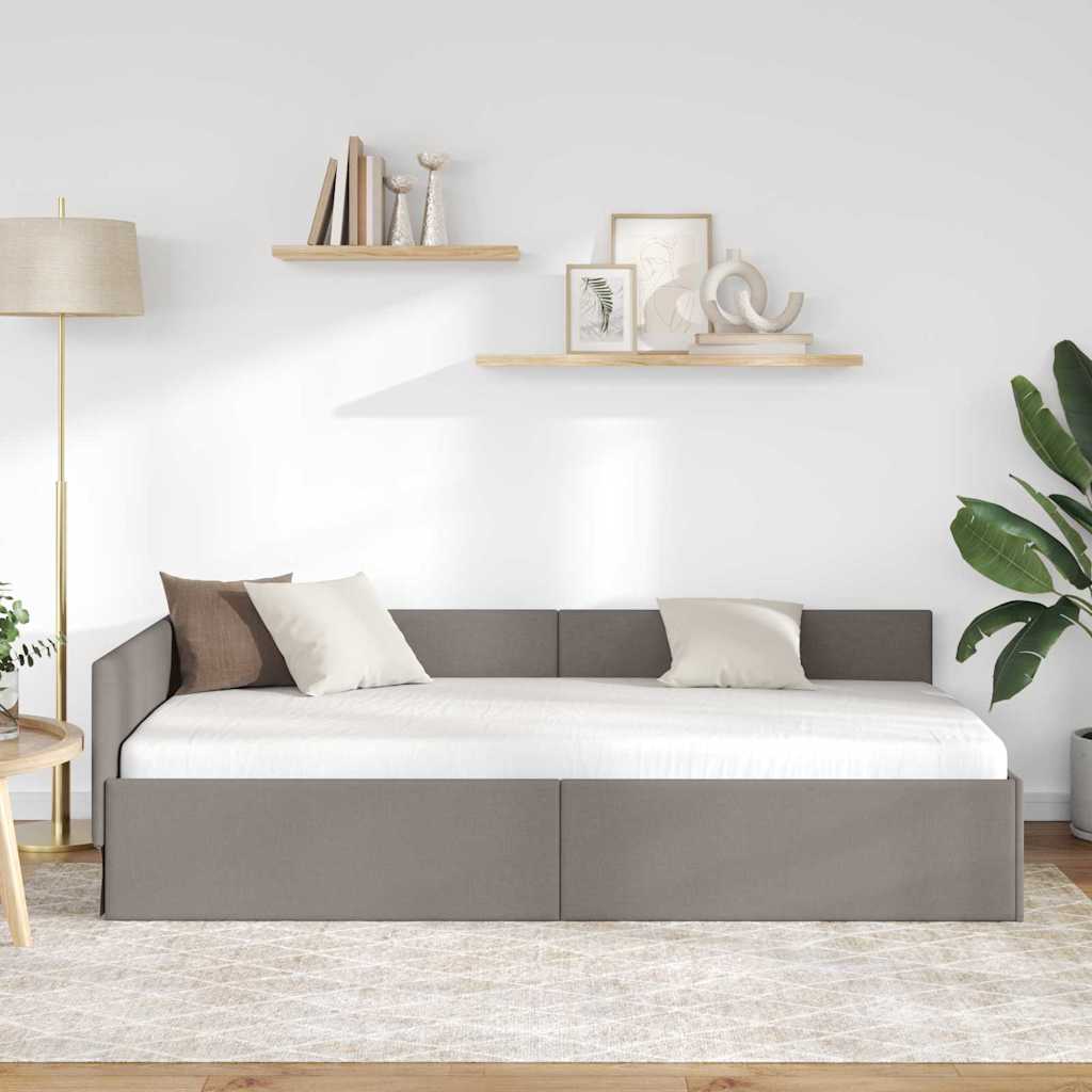 Vidaxl hoekbedframe taupe 80 x 200 cm stof
