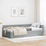 Vidaxl hoekbedframe lichtgrijs 90 x 190 cm stof