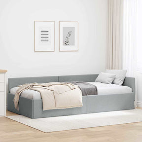 Vidaxl hoekbedframe lichtgrijs 90 x 190 cm stof