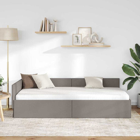 Vidaxl hoekbedframe met hoofdeinde taupe 90 cm x 190 cm stof