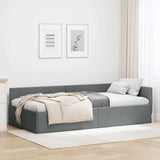 Vidaxl hoekbedframe donkergrijs 90 x 200 cm stof