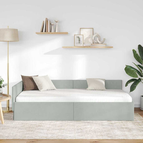 Vidaxl hoekbedframe lichtgrijs 80 x 200 cm fluweel