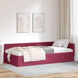 Vidaxl hoekbedframe wijnrood 80 x 200 cm fluweel