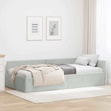 Vidaxl hoekbedframe lichtgrijs 90 x 190 cm fluweel
