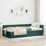 Vidaxl hoekbedframe donkergroen 90 x 190 cm fluweel