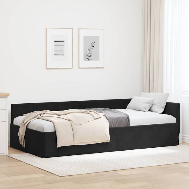 Vidaxl hoekbedframe zwart 90 x 190 cm fluweel