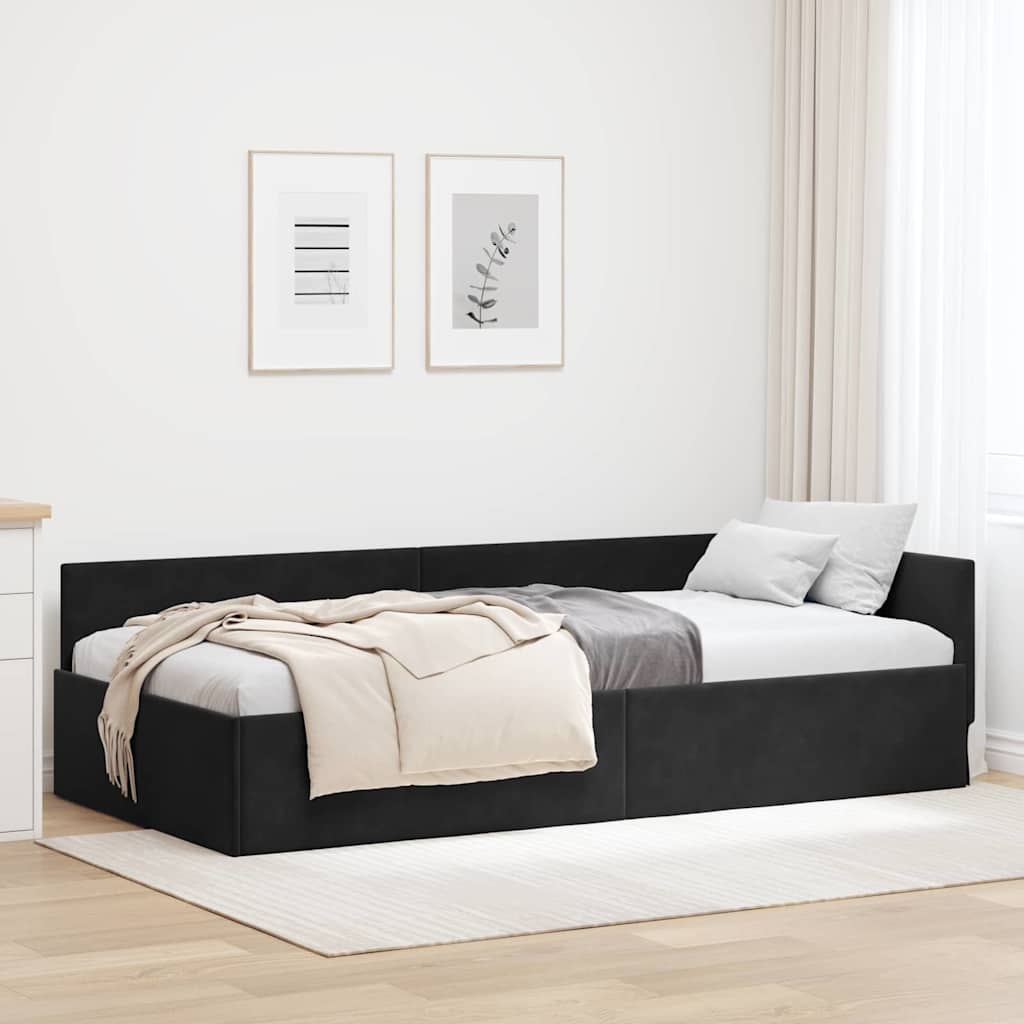 Vidaxl hoekbedframe zwart 90 x 200 cm fluweel