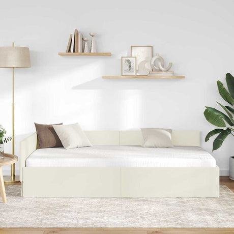 Vidaxl hoekbedframe crème 90 x 200 cm fluweel