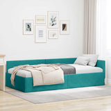 Vidaxl hoekbedframe turquoise 90 x 200 cm fluweel
