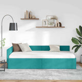 Vidaxl hoekbedframe turquoise 90 x 200 cm fluweel