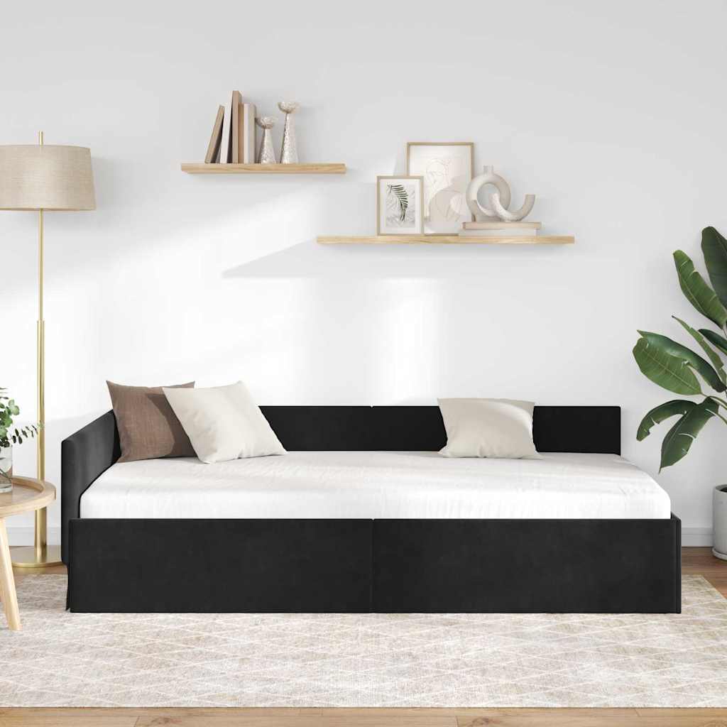 Vidaxl hoekbedframe zwart 100 x 200 cm fluweel