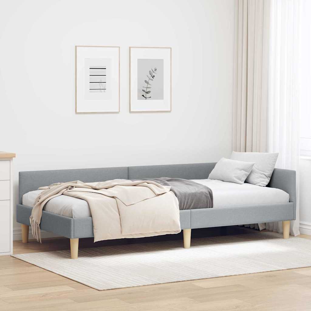 Vidaxl hoekbedframe lichtgrijs 80 x 200 cm stof
