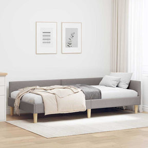 Vidaxl hoekbedframe taupe 80 x 200 cm stof