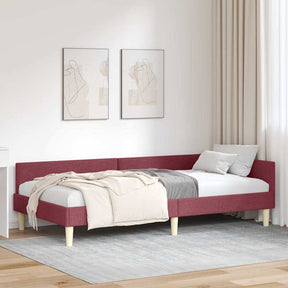 Vidaxl hoekbedframe wijnrood 90 x 190 cm stof