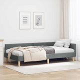 Vidaxl hoekbedframe donkergrijs 90 x 200 cm stof