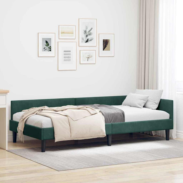 Vidaxl hoekbedframe donkergroen 80 x 200 cm fluweel