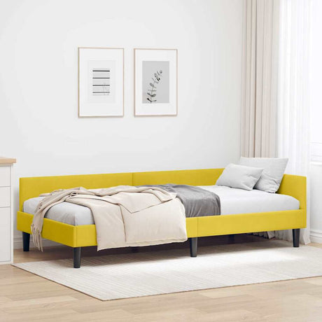 Vidaxl hoekbedframe geel 80 x 200 cm fluweel