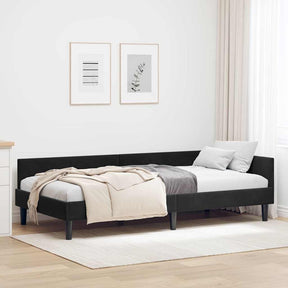 Vidaxl hoekbedframe zwart 90 x 190 cm fluweel