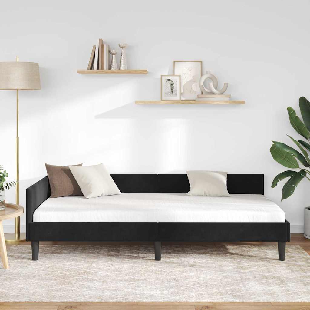 Vidaxl hoekbedframe zwart 90 x 190 cm fluweel