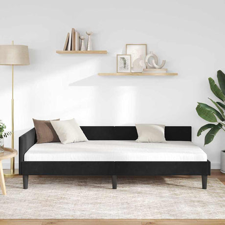 Vidaxl hoekbedframe zwart 90 x 190 cm fluweel