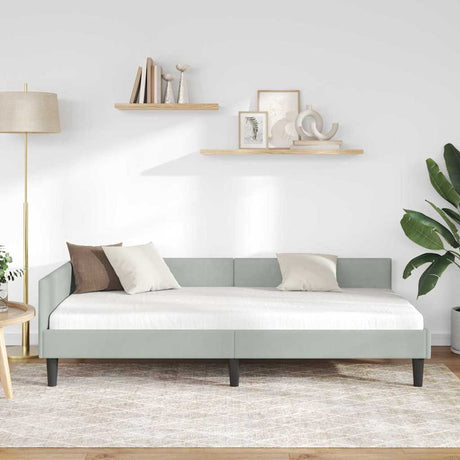 Vidaxl hoekbedframe lichtgrijs 90 x 200 cm fluweel