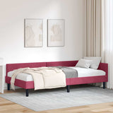Vidaxl hoekbedframe wijnrood 90 x 200 cm fluweel