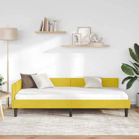 Vidaxl hoekbedframe geel 90 x 200 cm fluweel