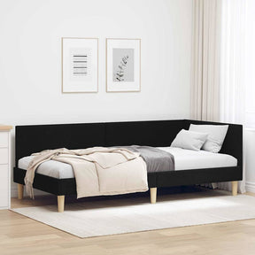 Vidaxl hoekbedframe zwart 80 x 200 cm stof