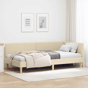Vidaxl hoekbedframe crème 90 x 190 cm stof